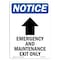 Signmission OSHA Sign, 24" H, Aluminum, Emergency And Maintenance Sign With Symbol, Portrait, 1824-V-11751 OS-NS-A-1824-V-11751 - alternate 1